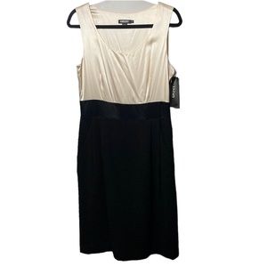 NWT DKNY Donna Karen cream/black tank dress size 10. Retro Glam tuxedo cocktails